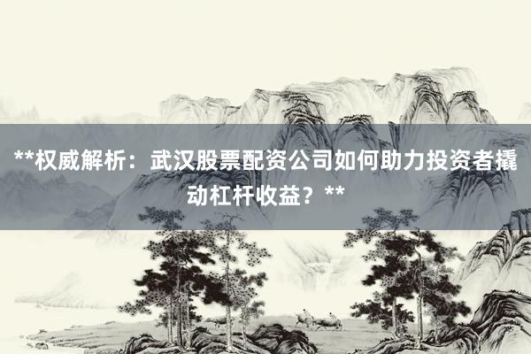 **权威解析：武汉股票配资公司如何助力投资者撬动杠杆收益？**