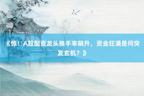《惊！A股配资龙头换手率飙升，资金狂涌是何突发玄机？》